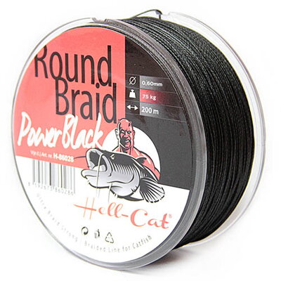 Hell-Cat Round Braid Power Black Harcsázó fonott zsinór, 200m