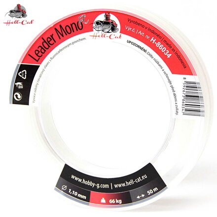 Hell-Cat Leader Mono fluorocarbon Harcsázó előkezsinór 1,10mm - 50m - 66 kg