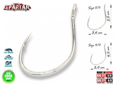 Esox Spartan Big Eye Hook Harcsázó horog 4/0 - 4db