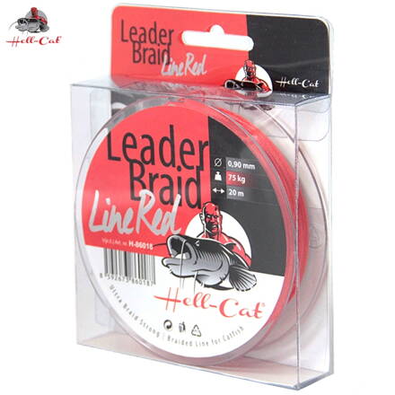 Hell-Cat Harcsázó előke zsinór Leader Braid Line Red 20m