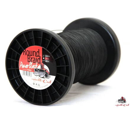 Hell-Cat Round Braid Power Black Harcsázó fonott zsinór 0,80mm, 100kg, 1000m