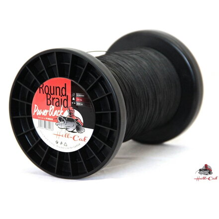 Hell-Cat Round Braid Power Black Harcsázó fonott zsinór 0,80mm, 100kg, 1000m